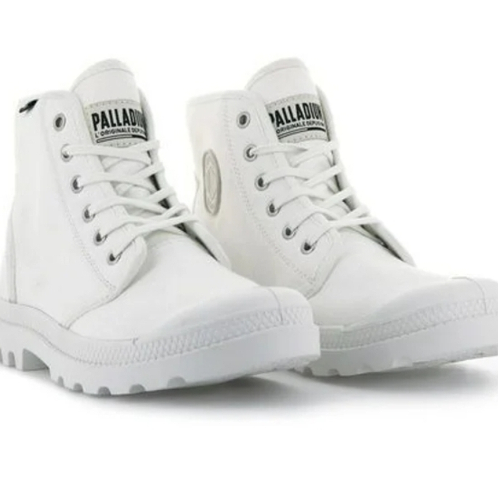 Palladium White High-Top Boots